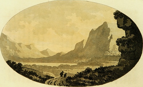 William Gilpin: 'Rydal Water' from 'Observations, relative chiefly to picturesque beauty, made in the year 1772, on several parts of England; - particularly the mountains, and lakes of Cumberland, and Westmoreland', printed 1788. 