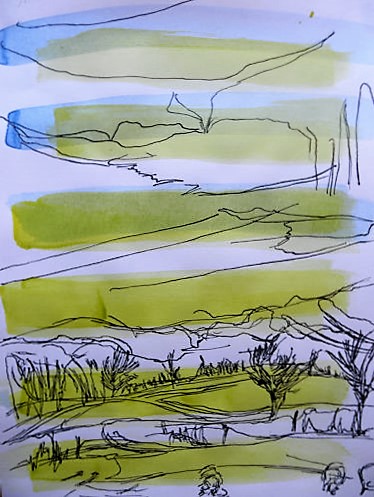 'Devon, February 2016 No.10.' 42 x 30 cm. Watercolour and Indian Ink on Paper.