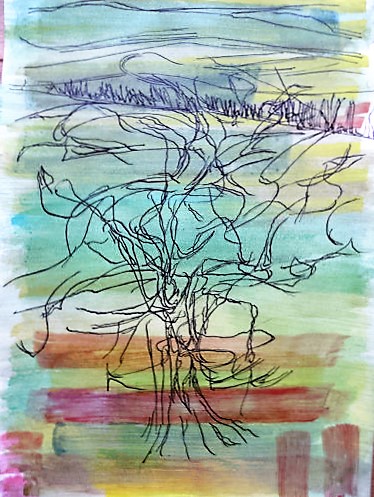 'Devon, February 2016 No.2.' 42 x 30 cm. Watercolour and Indian Ink on Paper.