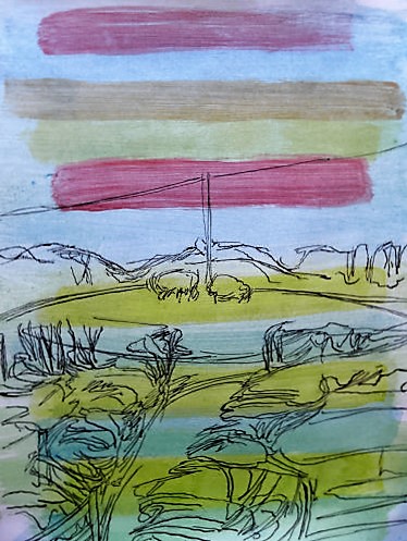 'Devon, February 2016 No. 4.' 42 x 30 cm. Watercolour and Indian Ink on Paper.