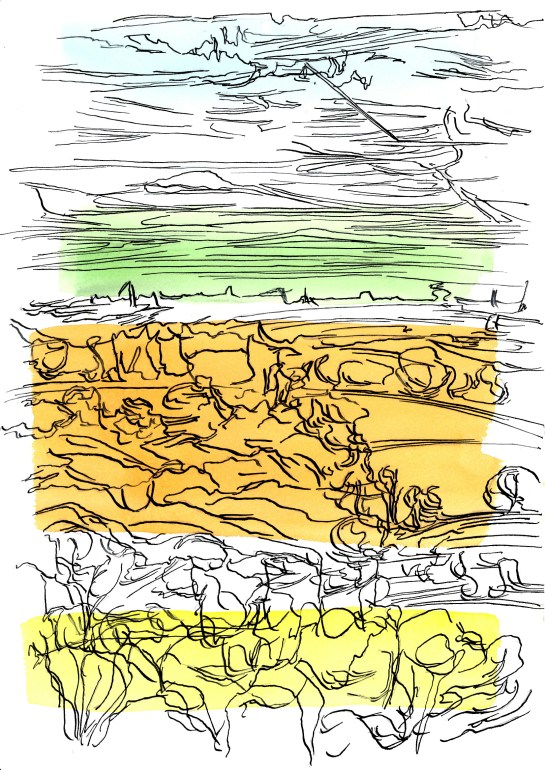 'Jacobstowe 2016 no 15, Autumn‘ 30 x 21cm. Watercolour and Indian Ink on Paper