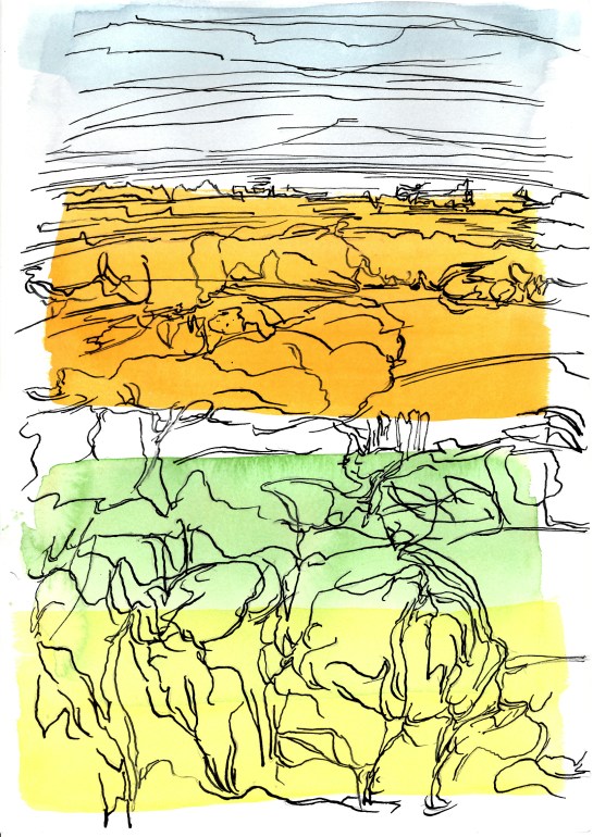 'Jacobstowe 2016 no 16, Autumn‘ 30 x 21cm. Watercolour and Indian Ink on Paper